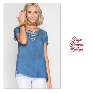 ONLY 2 LEFT ⭐️ Short Sleeve Mineral Washed Top